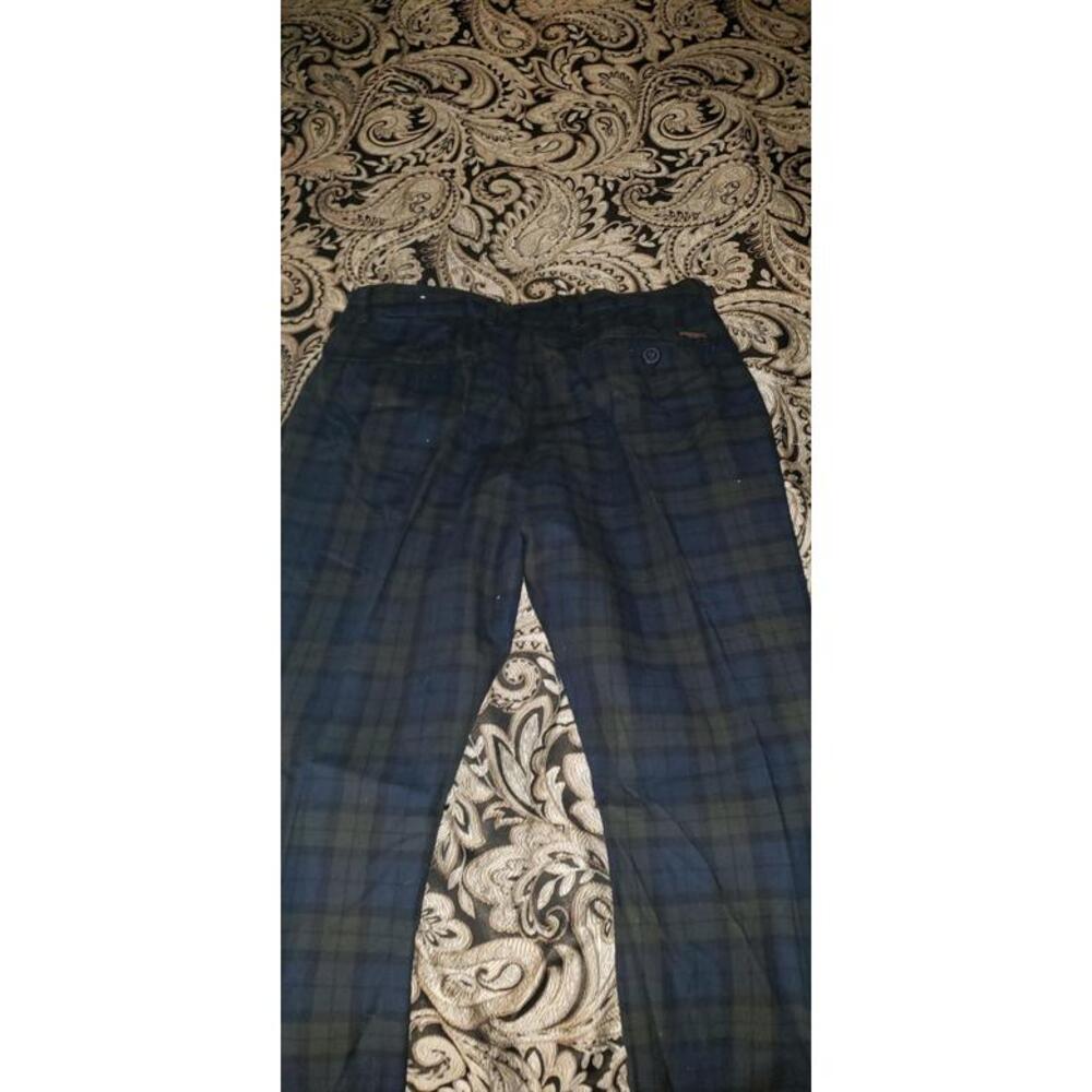 Superdry The Edit Green Checker Chino Pants - Picture 2 of 5